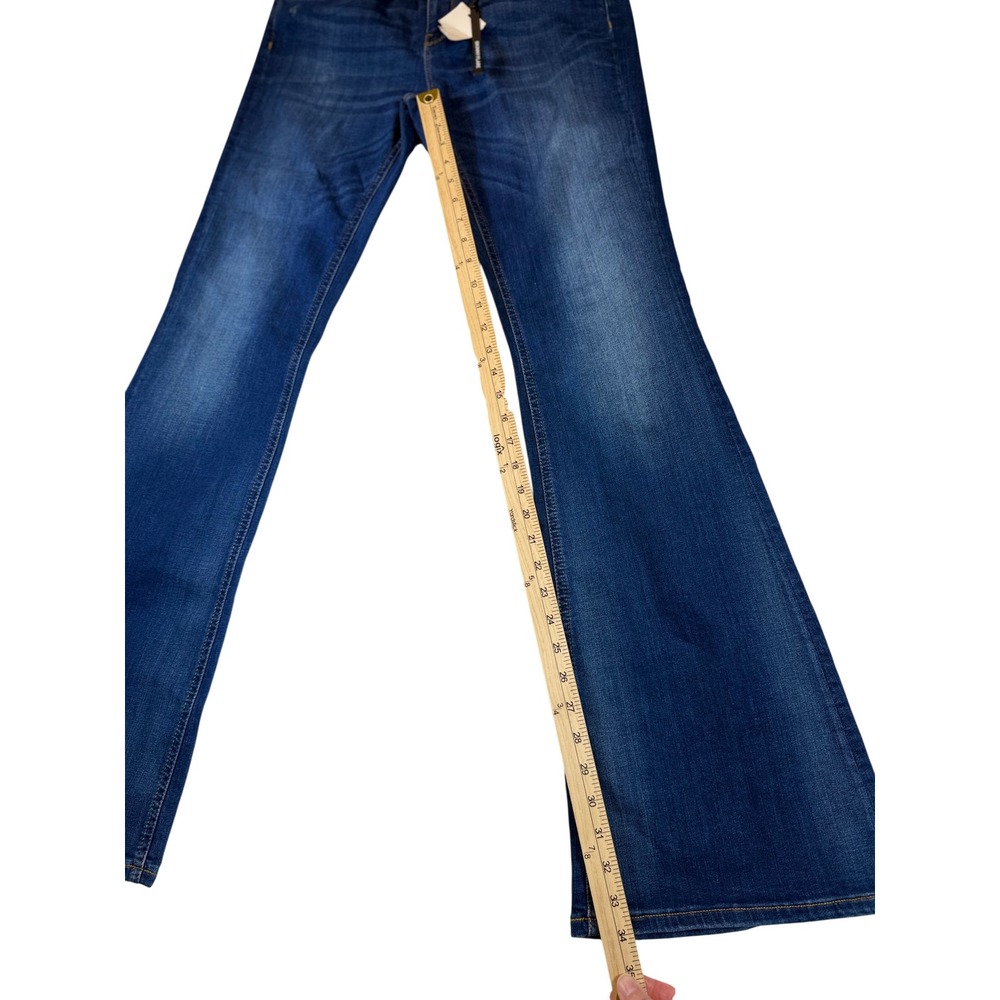 ZARA WOMAN Premium Denim Collection Flare Jeans Dark Wash Size 10 - Picture 6 of 6